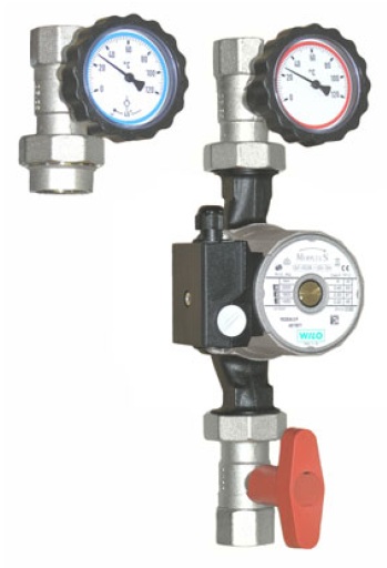 1" Pump (Ball) Valves with Temp Gauge F/R 1" Pump (Ball) Valves with Temp Gauge F/R